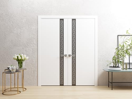 Image of Sartodoors Interior Door 3330 Slab White with Frosted Glass Solid Wood with Honeycomb core Modern Design 42 x 80 in