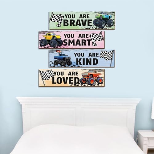 Accessoires de voiture pour chambre : 4 panneaux bois course