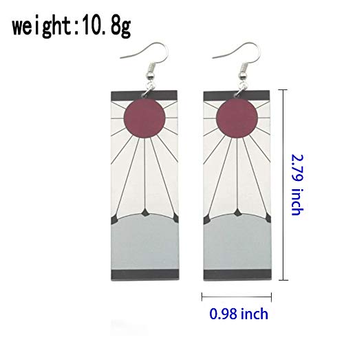 Tanjiro &Hanafuda Earrings, Acrylic Earrings, Kimetsu No Yaiba Cosplay Anime Earrings (ear hook 1) - Image 3