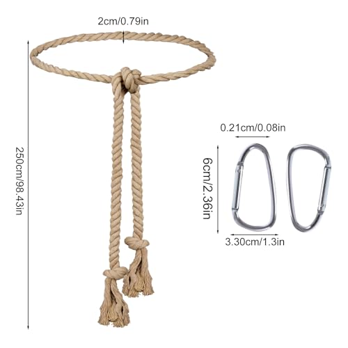 Boho Rope Belt for Women Gothic Style Pastor Waist Belt Halloween Costume Accessory4