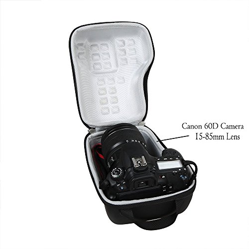 Hard Storage Carrying Travel Case Bag For Canon Eos T7 T8I 2000D 80D 70D 60D Rebel T6 1300D T6S 760D T6I 750D T5 1200D T5I 700D T4I 650D T3I 600D T3 1100D 18-200Mm, 18-135Mm, 15-85Mm, 55-250Mm Dslr Lens Kit By Hermitshell #TOP3