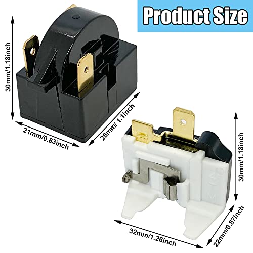 Qp2-4.7/ Qp2-4R7 4.7Ohm Refrigerator 3 Pin Ptc Start/Starter Relay W/Refrigerator Overload Protector Replacement Parts Compatible With Whirlpool, Vissani, Kenmore, Koldfront Mini Fridges And Coolers #TOP1