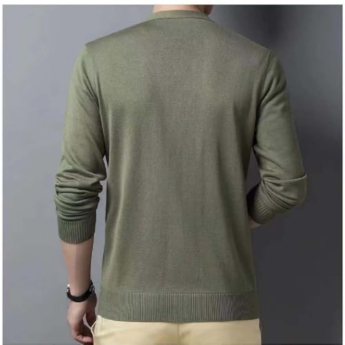 Men V Neck Button Cardigan Sweater Knitwear Winter Long Sleeve Casual Fit Pullover3