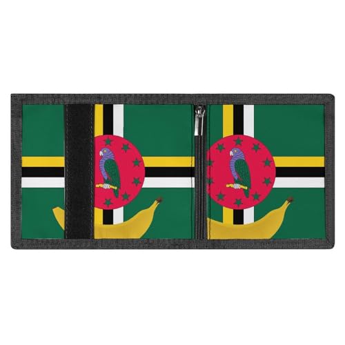 Dominica Flag with Banana wallet for men women change wallets coin pouch4