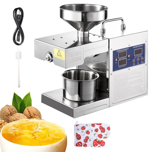 Oil Machine Extractor - Automatic Home Oil Press Extractor,Digital Display Food Nuts Oil Pressing Tool, Temperature Control 122?-662?