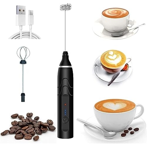 Mini Mixer Portátil Misturador de Bebidas Batedor Espumador de Leite USB Recarregável Cozi...