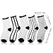 Lusofie 5 Pairs Sheer Socks Black See Through Socks Checkered Dot Striped Plaid Ankle Summer Socks for Women Thin Fashion (Style A)