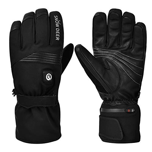Guantes Calefactables,Guantes de Moto para Hombres y Mujeres,7.4V 2200MAH Batería Recargable Electrónica Guantes Deportes de Invierno Al Aire Libre Calentadores de Mano Calefacción hasta 2.5-6H