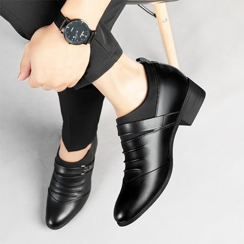 Luxury Handmade Comfortable Genuine Fashion Pointed Toe Strap Buckle Office Work Low Top Dress Shoes3