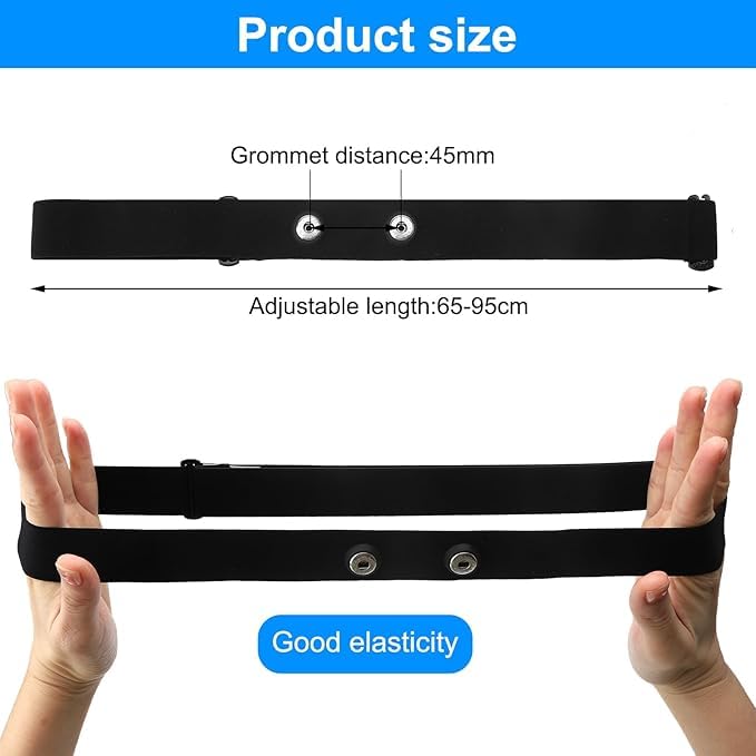 Elastyczny pas piersiowy, zapasowy pas piersiowy, elastyczny, regulowany – pasek zamienny V3 Soft Strap do czujnika tętna ANT+, kompatybilny z Polar H1, H10, H9, H7, Garmin, Wahoo, Coospo, Powr