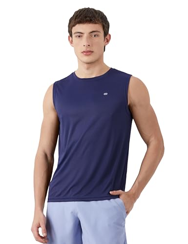 Image of Amazon Brand - Symbol Men's Polyester Color Block Active Regular Fit Sports | Round Neck | Sleeveless T-Shirt