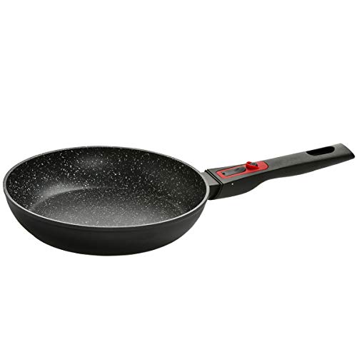 Cainfy Frying Pan Nonstick Skillet 9.5Inch - Induction Gas Electric Hobs Safe, Stir-the Whatever Wok Pan Cookware for Omelette Egg, Bakelite Handle, PFOA-Free Marble Coating