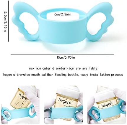 Baby Bottle Handle,RoadLoo 4Pcs Silicone Bottle Handle Baby Feeding Nursing Bottle Holders Easy Grip Bottle Handle Standard Wide Mouth Grip for Baby Feeding Bottle