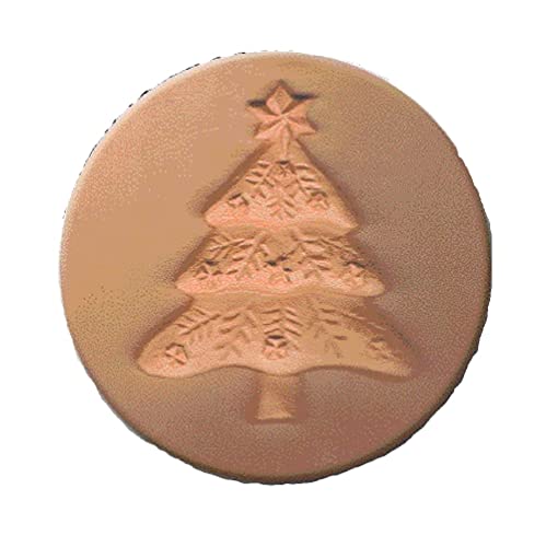 RYCRAFT 2 inch Round Cookie Stamp with Handle & Recipe Booklet-TANNENBAUM  