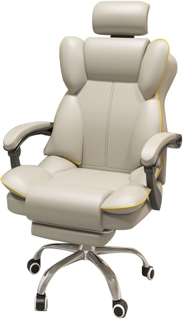 Chaise de bureau avec repose-pieds et appui-tête réglable - Siège de direction gris 150 kg