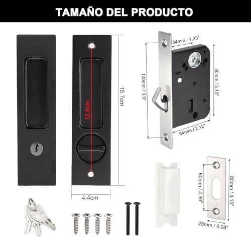 Chapa de manija para puerta de madera 24 Imagen adicional