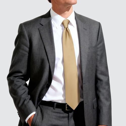 Image of Hi-Tie Men's Extra Long Solid Satin Tie Set 63 Inch /70 Inch Formal Necktie