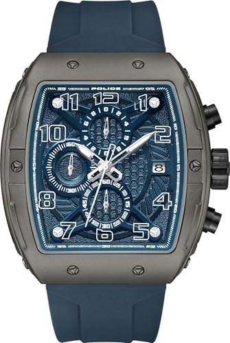 Police Coswig Men’s Chronograph Watch Navy Dial Silicon Strap
