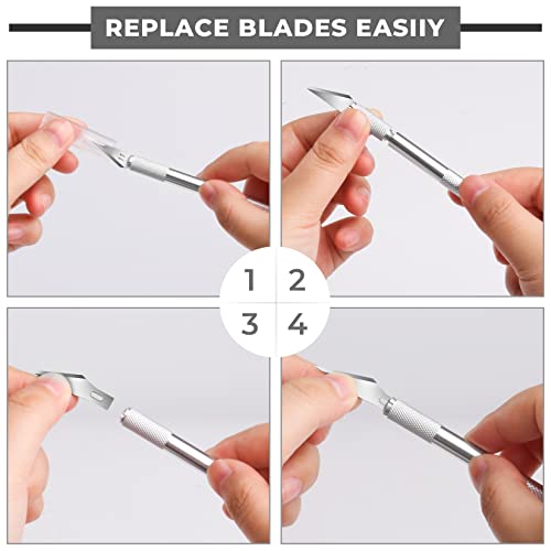 Diyself 23 Pack Exacto Knife Craft Knife Precision Carving Hobby Knife Kit, 20 Spare Art Knife Blades For Art, Scrapbooking, Stencil #TOP2