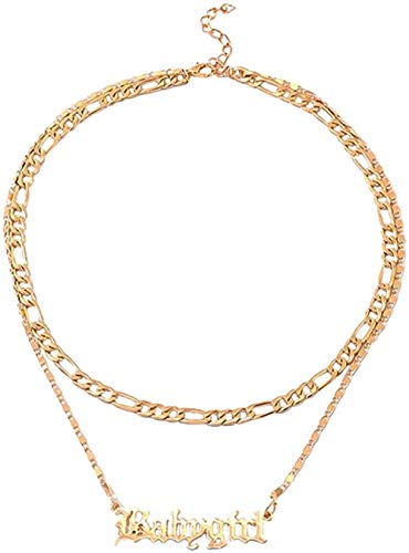 Preisvergleich Produktbild Halskette Babygirl Halskette Gold Schmetterling Engel Mehrschichtige Kette Choker Liebhaber Brief Honig Charme Für Frauen Ladies-46.0_Centimetres_Babygirl