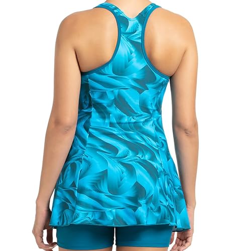 Image of Speedo Women's Swimdress with Boyleg | Swimming Costume Swimsuit | Chlorine Resistance | UPF 40+ Sun Protection | Removable Bra Pads