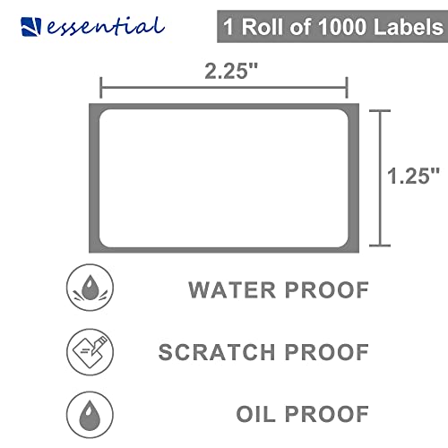 ESSENTIAL 2.25"x 1.25" (57mm ×32mm) White Direct Thermal Barcode Labels, Shipping Labels, Compatible with Zebra & Rollo Label Printer, 1000 Labels of Roll (1 Roll) image 6
