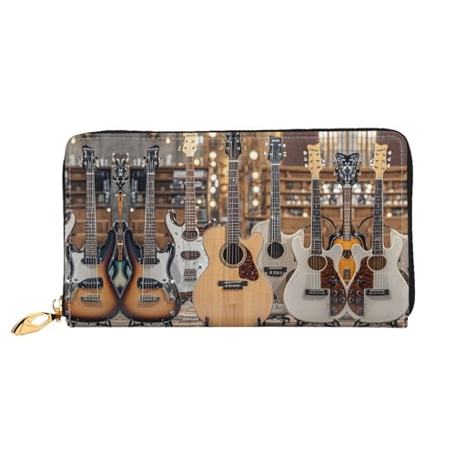 Portefeuille en cuir pour femme et porte-cartes de crédit basse guitare