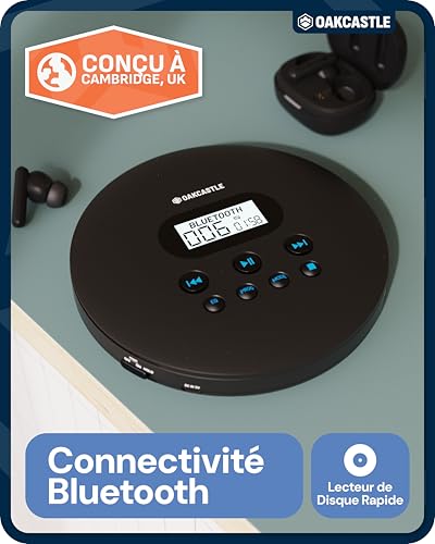 Lecteur CD Portable Bluetooth Oakcastle CD100 avec Batterie Rechargeable - 3