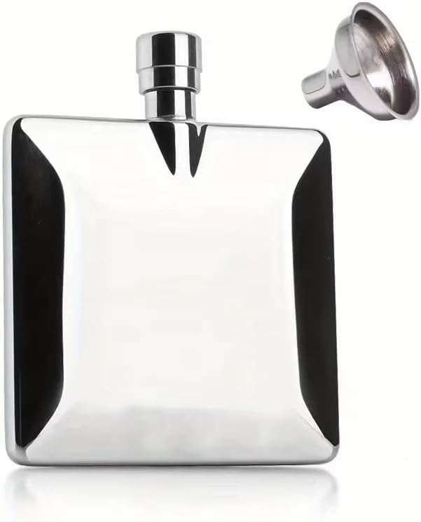 1Pc 100ml / 4Oz Flat Vodka Hip Flask Stainless Steel Portable Camping Flagons Liquor Whiskey Bottle Men Gift