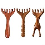 Massagekamm aus goldfarbenem Sandelholz für Stressabbau und Meridian-Baggerarbeiten (A)