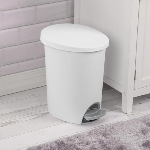 Caneca de basura ovalada pequeña de plástico con pedal 2.6 gal miniatura 2