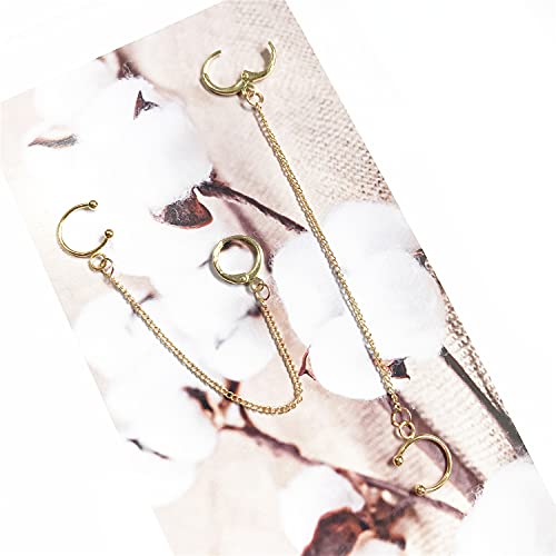 Andpai Chic Minimalist Punk Silver Gold Hypoallergenic Dangle Drop Earrings With Round Huggie Hoop Ear Cuff Chain Earrings For Women Girls (Gold) #TOP3