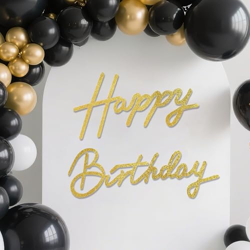 Panneau Anniversaire pour Toile de Fond, Panneau Happy Birthday, Feutre, Contient de la Colle à Points, Parfaite pour les Décors de Fête d'Anniversaire et les Décorations Murales (Doré) Panneau Anniversaire pour Toile de Fond, Panneau Happy Birthday, Feutre, Contient de la Colle à Points, Parfaite pour les Décors de Fête d'Anniversaire et les Décorations Murales (Doré)