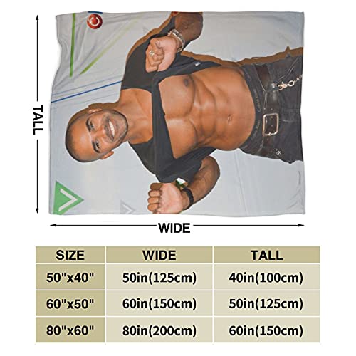 Shemar Moore Soft And Comfortable Warm Fleece Blanket For Sofa,Office Bed Car Camp Couch Cozy Plush Throw Blankets Beach Blankets … (Black, 50"X40") #TOP2