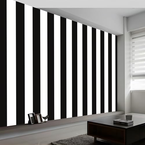 Papel Tapiz Fotográfico Negro, Rayas Verticales Simples Mural Fotográfico para Dormitorio y Habitación Infantil, Decoración de Pared, 500 x 280 cm (W x H) Papel Tapiz Artístico