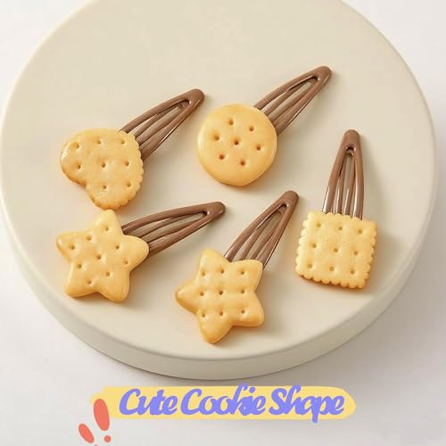 8 Pinzas de cabello con diseño de galleta divertido miniatura 3