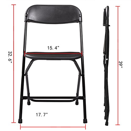 Sandinrayli 5-Pack Black Plastic Folding Chair Outdoor Patio Garden Wedding Party Event Furniture Chairs #TOP2