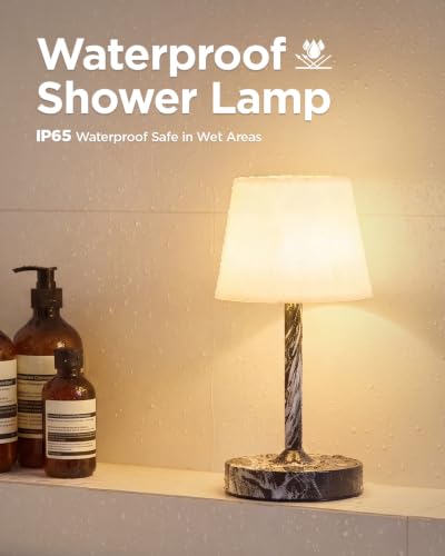 Image of IP65 Waterproof Rechargeable Shower Lamp, Cordless Bathroom Touch Lamps