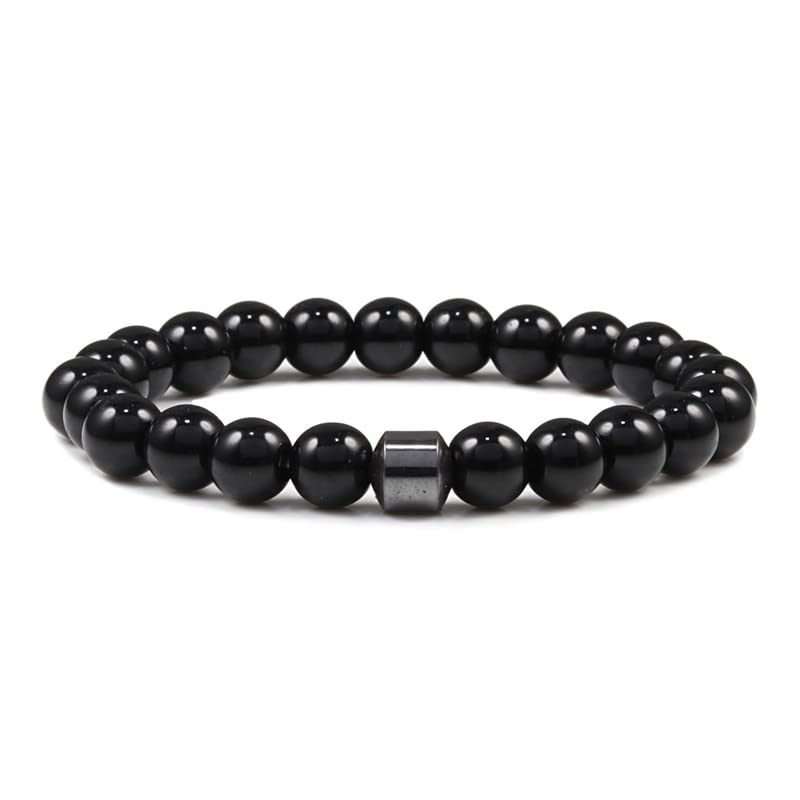 Bracelets pour femme et homme en authentique pierre de roche naturelle 8mm