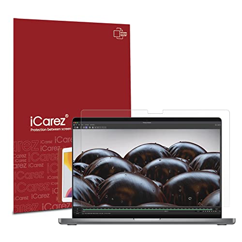 iCarez Anti-Glare Matte Screen Protector for Apple MacBook Pro 14 inch 2021, 2-pack Reduce Fingerprint Bubble Free