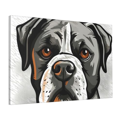 Impression sur toile bouledogue américain 40x61 cm pour salon