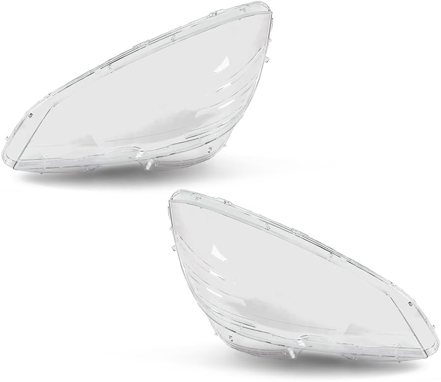 CNNELL Headlight Lens Cover Left & Right Compatible with Benz C-Class W204 C180 C200 C260 C280 C300 200K 180K 2008-2011 2048208761, 2048208861 Front Headlamp Lens Cover Clear