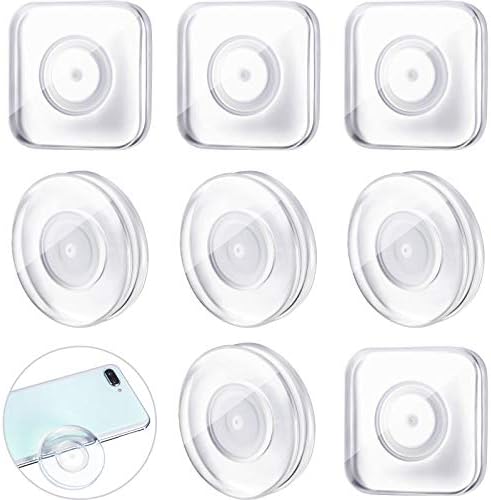 Frienda 8 Pieces Nano Paste Phone Holder Nano Casual Paste Nano Gel Pad PU Material Reusable Traceless Sticker for Home,Car, Office Storage of Various Small Device and Items