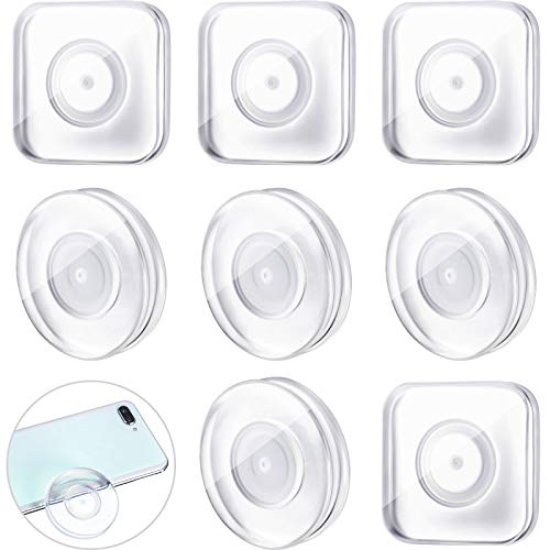 Frienda 8 Pieces Nano Magic Paste Phone Holder Nano Casual Paste Nano Gel Pad PU Materia Reusable Traceless Magic Sticker for Home,Car, Office Storage of Various Small Device and Items