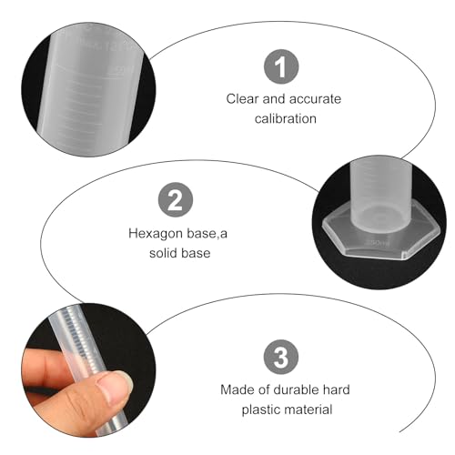 Tazas medidoras plásticas transparentes con base estable para evitar derrames accidentales 7