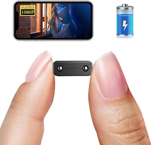 Smallest WiFi Camera,HD1080P Wireless Portable Camera with Video Recording Live Feed,Nanny Cam,Baby Monitor with Upgraded Night Vision,Motion Detection,Cloud Storage for Security with iOS Android APP