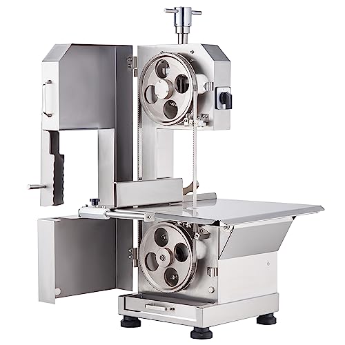 VEVOR Kommerzielle Fleischknochen Sägemaschine 2200 W, 1000 kg/h Knochenschneidemaschine Gefrorene Fleisch Knochen Schneidemaschine, 0-180 mm Einstellbare Dicke Knochensäge 470 x 530 mm Arbeitstisch