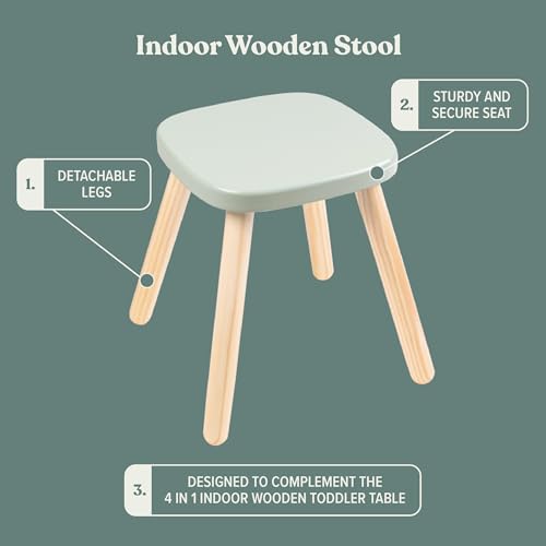 Active Tots Wooden Indoor Toddler Stool Montessori-Inspired Solid Pinewood Seat with Child-Safe Finish Ergonomic, Durable, and Easy to Store Perfect with 4-in-1 Wooden Table Ages 18 Months+ - Image 3