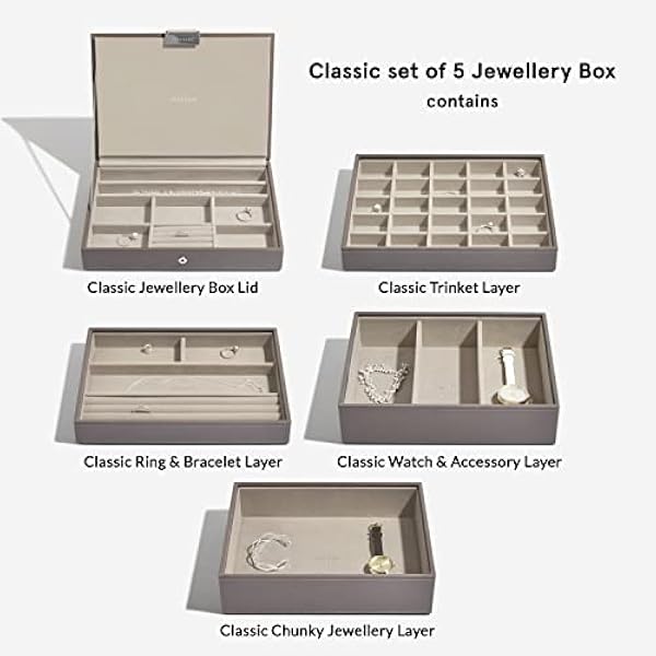 Stackers Mink Classic Medium Jewellery Box, Set of 5