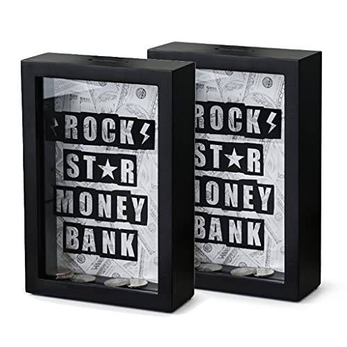 salvadanaio regalo Porcellini salvadanaio per gli adulti devono rompere per aprire la banca dei soldi con il vetro trasparente Banca di moneta Banca di moneta Banca -Make I tuoi sogni accadono decoraz